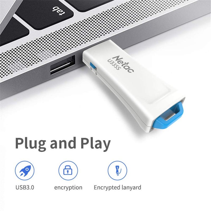 Netac Netac 64GB USB 3.0 Flash Drive Up to 90MB/s Thumb Drive for Data Storage, Pen Drive Write Protection with Push-Pull Design Memory Stick for External Storage Data/Computer/PC/Laptop/Sound-U335S - Image 3
