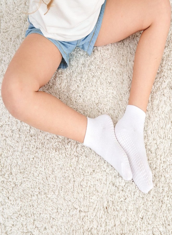 ZAPLES Baby Non Slip Grip Ankle Socks with Anti Skid Grippers Boys Girls Low Cut for Infants Toddlers Kids,White, 12-36 Months - Image 4