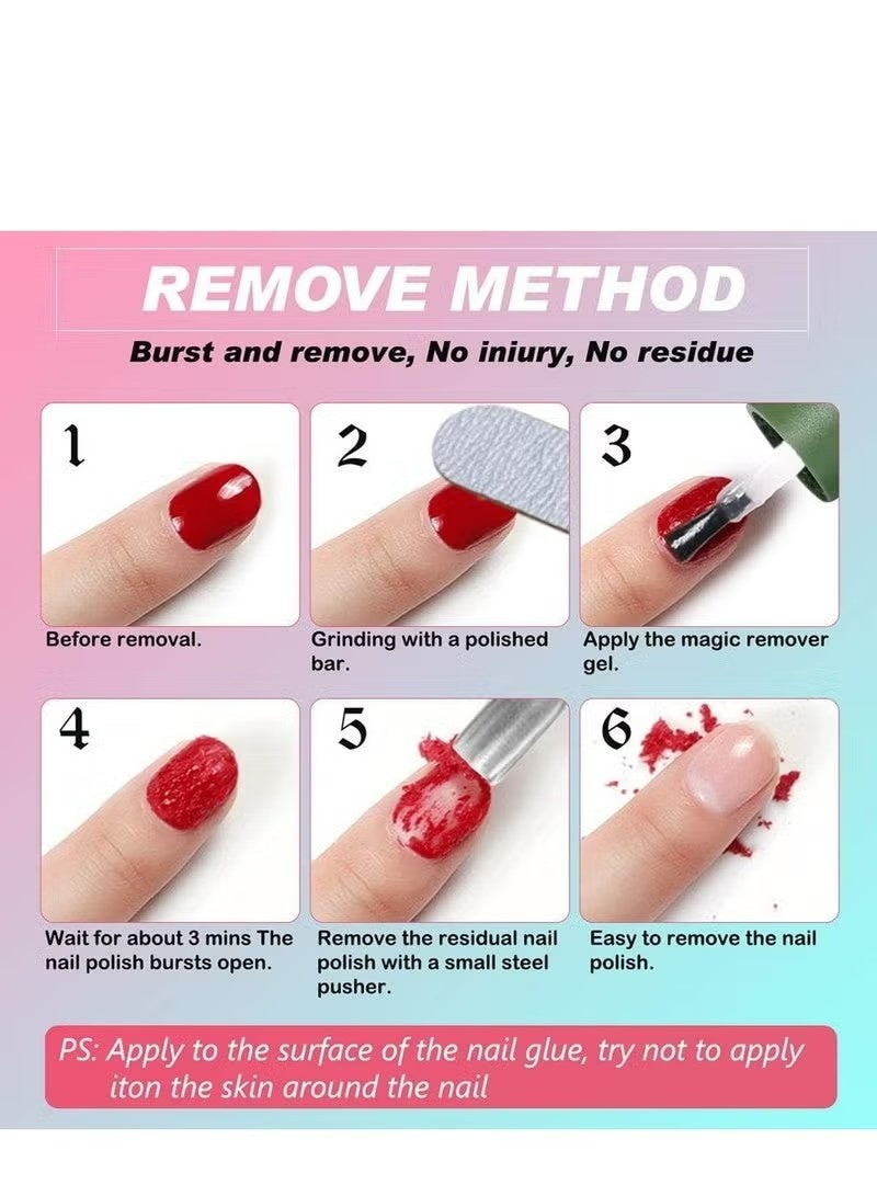 بروفيشنال مُزيل ملمس الأظافر الجيلي 2PACK، مُزيل جيلي للأظافر في 2-5 دقائق، سريع وسهل، إزالة الملمس الجيلي دون الحاجة إلى أفلام، غمر مُزيل ملمس الأظافر، مُزيل ملمس الأظافر، الغمر أو التغليف 0.5 أونصة - Image 5