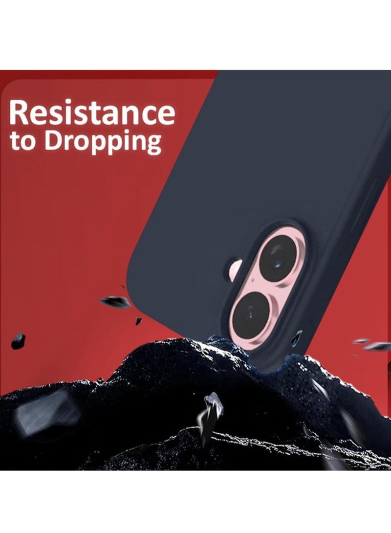 Liquid Silicone Case for iPhone 16 – Ultra Slim Design with Soft Anti-Scratch Microfiber Lining & Drop Protection