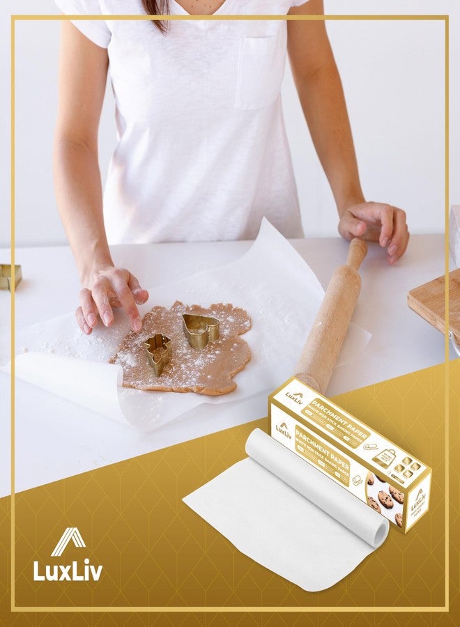 لفة ورق زبدة أبيض من LuxLiv®، مقاس 30 سم × 50 متر، مثالية للخبز، ومستلزمات خبز العجين المخمر، ولصنع خبز العجين المخمر، ولصنع ورق شمعي، وورق طهي - سميك للغاية وغير لاصق ومقاوم للدهون - Image 5