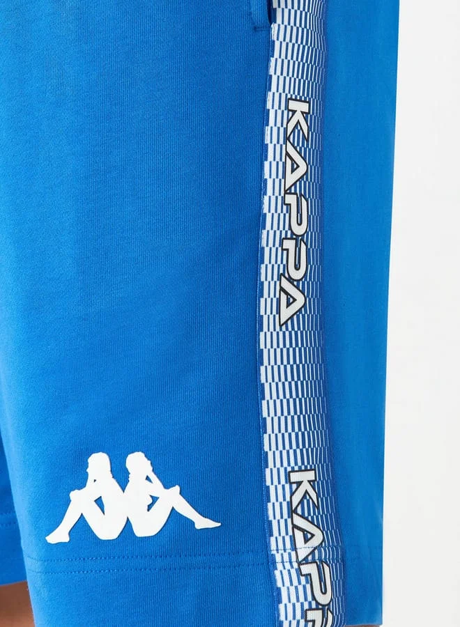 Kappa Kappa Logo Print Shorts with Elasticated Waistband and Pockets