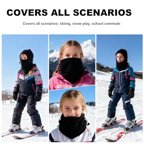 Your Choice Kids Balaclava Ski Mask Cold Winter Face Mask, Black - Image 5