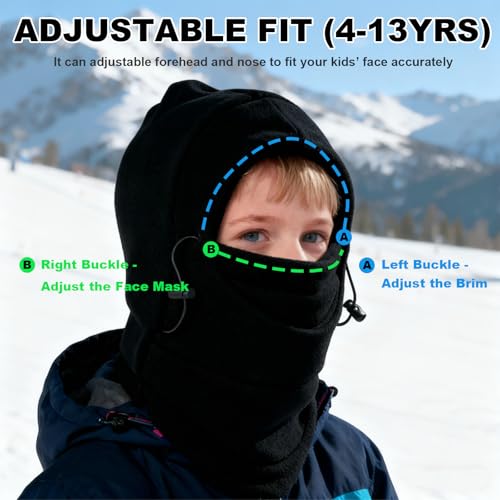 Your Choice Kids Balaclava Ski Mask Cold Winter Face Mask, Black - Image 3