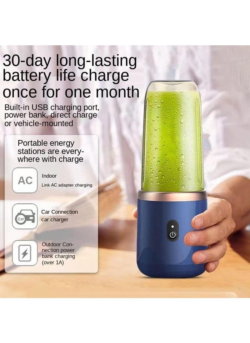 Generic - Portable Blender USB Rechargeable Mini Personal Blender for Shakes and Smoothies Electric Fruit Vegetable Juicer with 2 Travel Cups and 6 Blades - Image 1