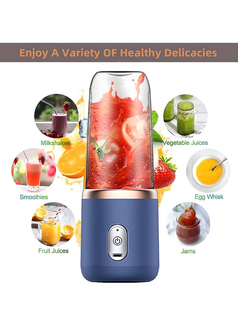 Generic - Portable Blender USB Rechargeable Mini Personal Blender for Shakes and Smoothies Electric Fruit Vegetable Juicer with 2 Travel Cups and 6 Blades - Image 1