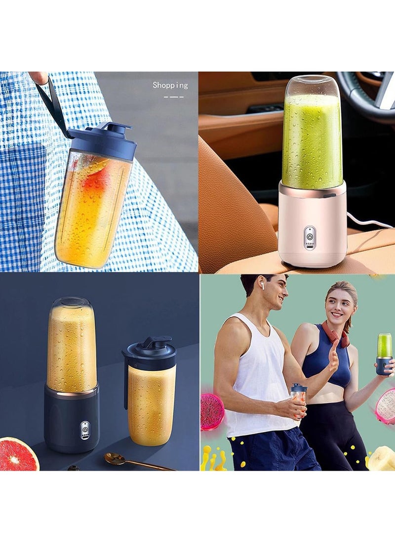 Generic - Portable Blender USB Rechargeable Mini Personal Blender for Shakes and Smoothies Electric Fruit Vegetable Juicer with 2 Travel Cups and 6 Blades - Image 1