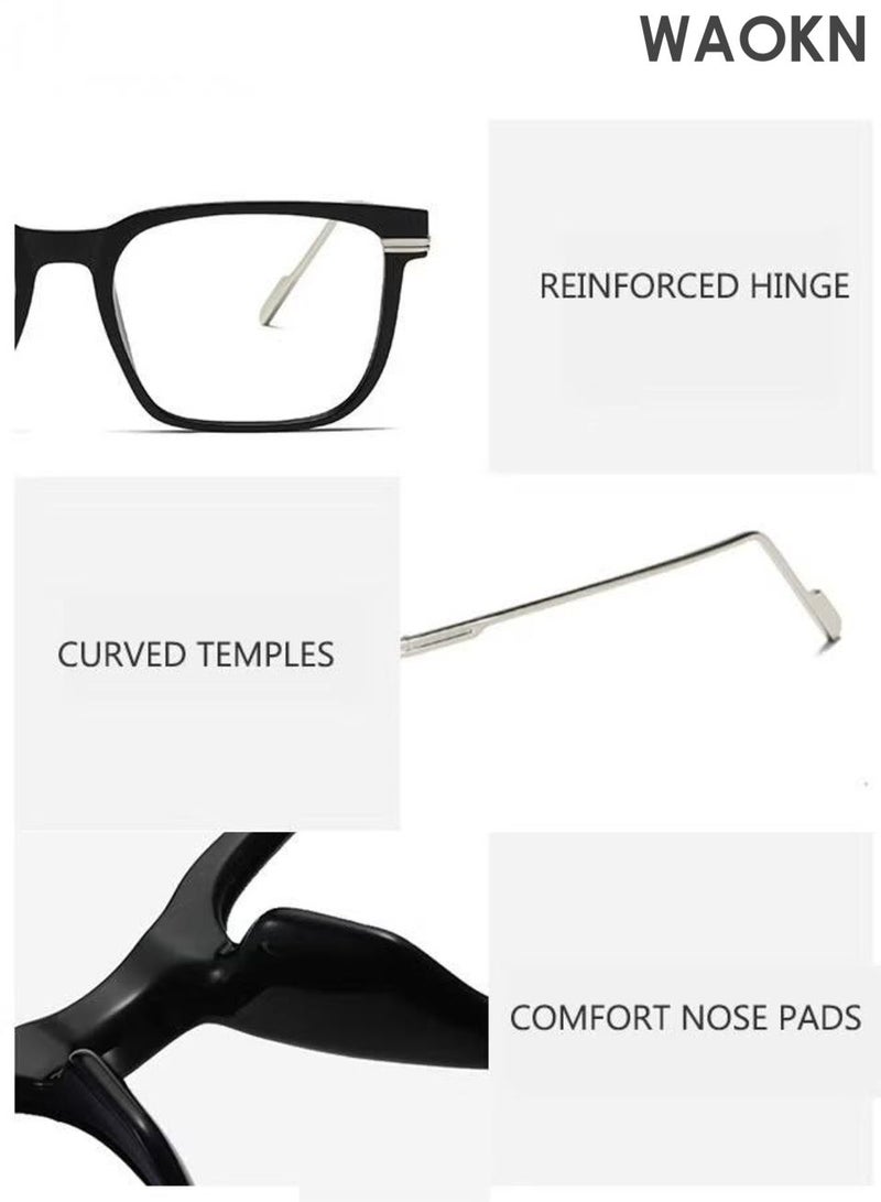 WAOKN Blue Light Blocking Glasses ,Computer Reading Gaming TV Phones Eyeglasses ,Fashion Anti Eyestrain UV Eyewear for Women Men,Box metal glasses, ultra lightweight and durable, not easily deformed, suitable for reading, computers, mobile phones and other electronic products. - Image 2
