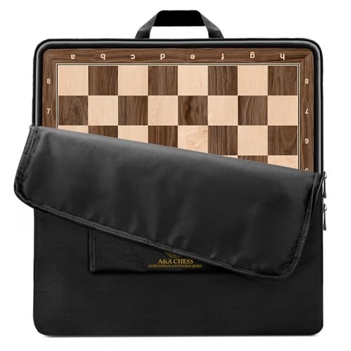 a&a AA 2125 Professional Wooden Tournament Chess BoardWalnut  Maple Inlaid  225 Squares wNotation - Image 1