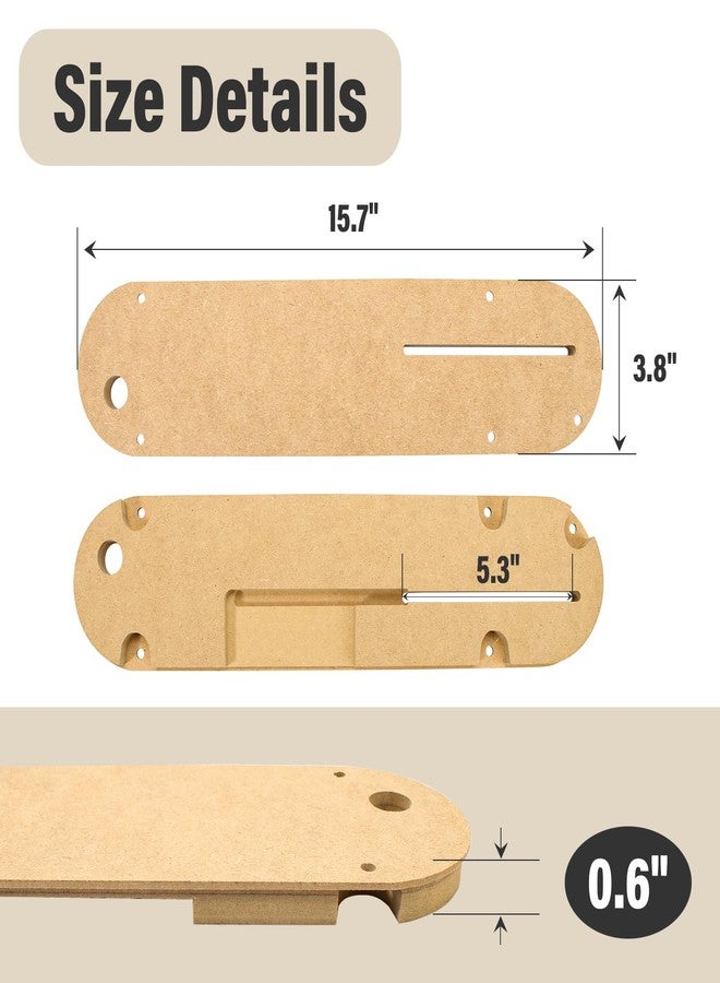 ANTOBLE 3Pcs Zero Clearance Insert Throat Plate Fits for Delta 36-725, 36-725T2, 36-5152, 36-5000, 36-5000T2 Table Saws - Image 2