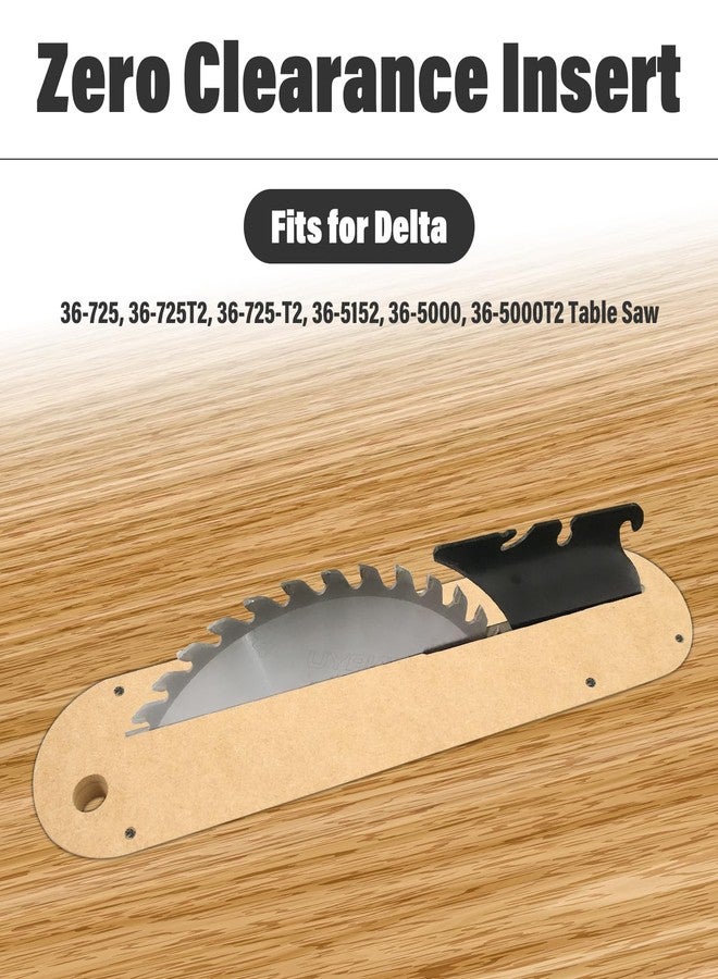 ANTOBLE 3Pcs Zero Clearance Insert Throat Plate Fits for Delta 36-725, 36-725T2, 36-5152, 36-5000, 36-5000T2 Table Saws - Image 3