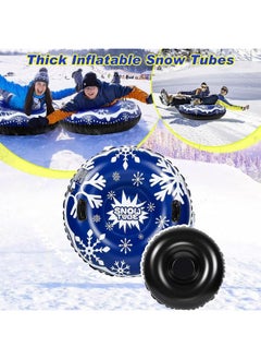 Proberos Proberos® Inflatable Snow Tube 47 inches PVC Snow Tubing 0.8mm Thicken Wear Resistant Snow Tube with Handle Mountain Snow Tube for Kids, Adults Winter Portable Outdoor Snow Tube  - Image 2