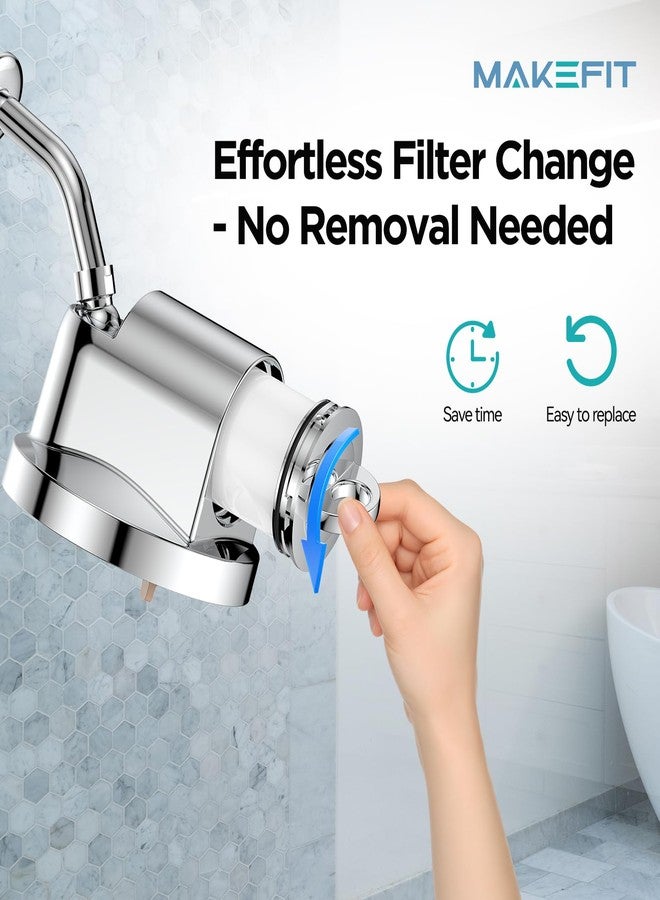 MakeFit Filtered Shower Head - 5 Settings High Pressure Rain Shower Head for Hard Water Softener - Easy Install & Replace - Bathroom Showerhead to Remove Chlorine & Heavy Metals (Chrome) - Image 3