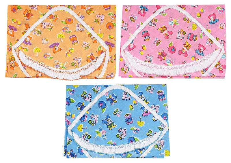 FARETO New Born Baby Frill Blankets (Multicolor, Pack of 3) - Image 1