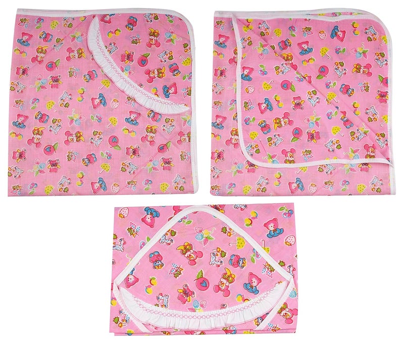 FARETO New Born Baby Frill Blankets (Multicolor, Pack of 3) - Image 3