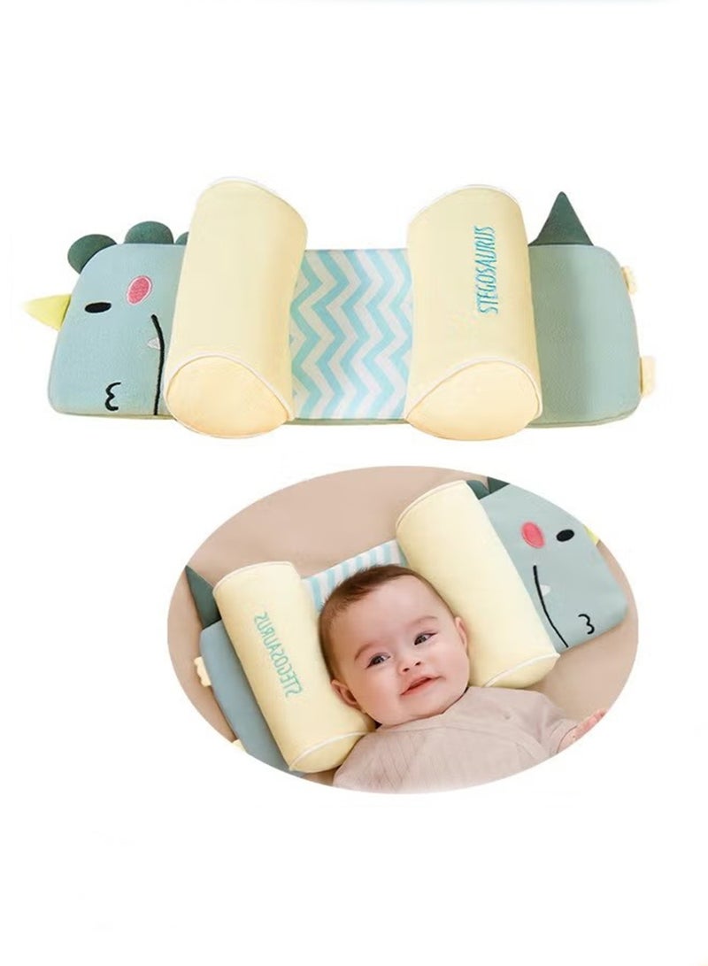 VIVP Baby Head Shaping Pillow, Soft Newborn Pillow to Prevent Flat Head, Toddler Head Pillow, Flat Head Baby Pillow, Baby Sleeping Pillow, Baby Pillows for Sleeping for 0-3 Years (Dinosaur) - Image 1
