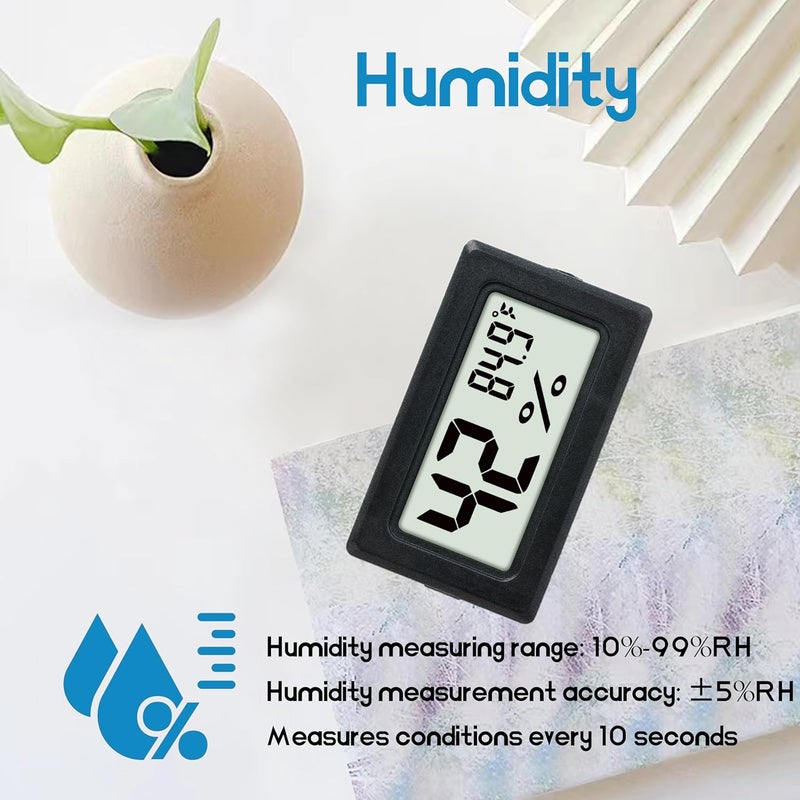 EWPJDK Mini Hygrometer Indoor Humidity Meter Hygrometer Thermometers 4 Pack Humidity Meters Gauge Mini Digital Thermometer for Humidors, Greenhouse, Garden, Cellar (3) - Image 4
