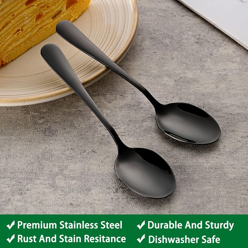 Dehov 5.5 Inch Black Small Teaspoons Set Of 8 Stainless Steel Coffee Spoons Black Mini Spoons For Dessert Cake Durable Demitasse Spoon - Image 3