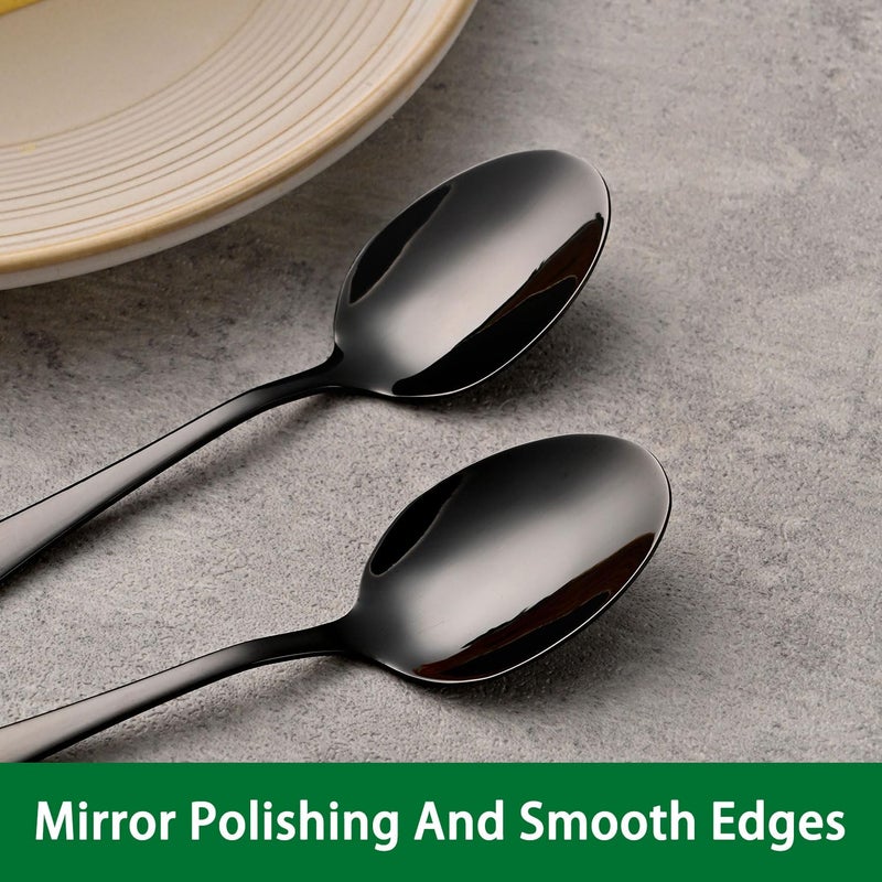 Dehov 5.5 Inch Black Small Teaspoons Set Of 8 Stainless Steel Coffee Spoons Black Mini Spoons For Dessert Cake Durable Demitasse Spoon - Image 4