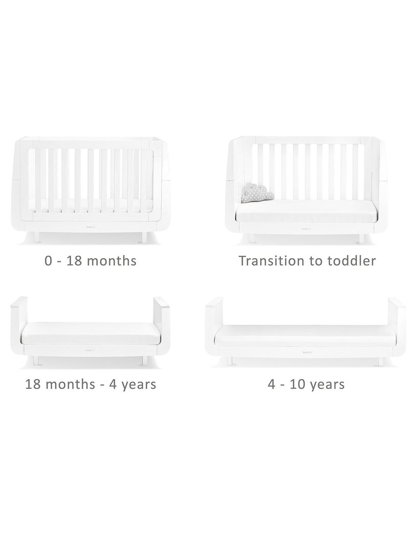 Snuz Snüz Kot Mode Convertible Infant / Toddler Cot Bed, Converts To Toodler And Junior Bed , Suitable From Birth To 10 Years, 120 X 81 X 25.5 Cm - White - Image 3
