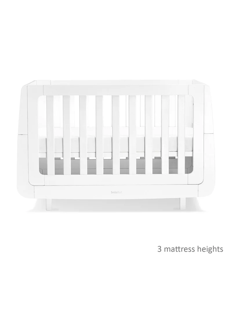 Snuz Snüz Kot Mode Convertible Infant / Toddler Cot Bed, Converts To Toodler And Junior Bed , Suitable From Birth To 10 Years, 120 X 81 X 25.5 Cm - White