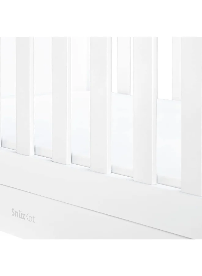 Snuz Snüz Kot Mode Convertible Infant / Toddler Cot Bed, Converts To Toodler And Junior Bed , Suitable From Birth To 10 Years, 120 X 81 X 25.5 Cm - White