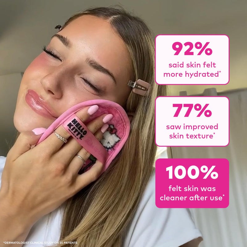 Makeup Eraser The Original MakeUp Eraser 7-Day Set, Erase All Makeup with Just Water, Including Waterproof Mascara, Eyeliner, Foundation, Lipstick, Sunscreen, and More! (Hello Kitty Classic), 7ct. - Image 5