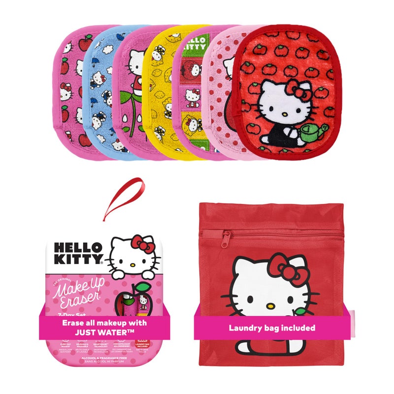 Makeup Eraser The Original MakeUp Eraser 7-Day Set, Erase All Makeup with Just Water, Including Waterproof Mascara, Eyeliner, Foundation, Lipstick, Sunscreen, and More! (Hello Kitty Classic), 7ct. - Image 1