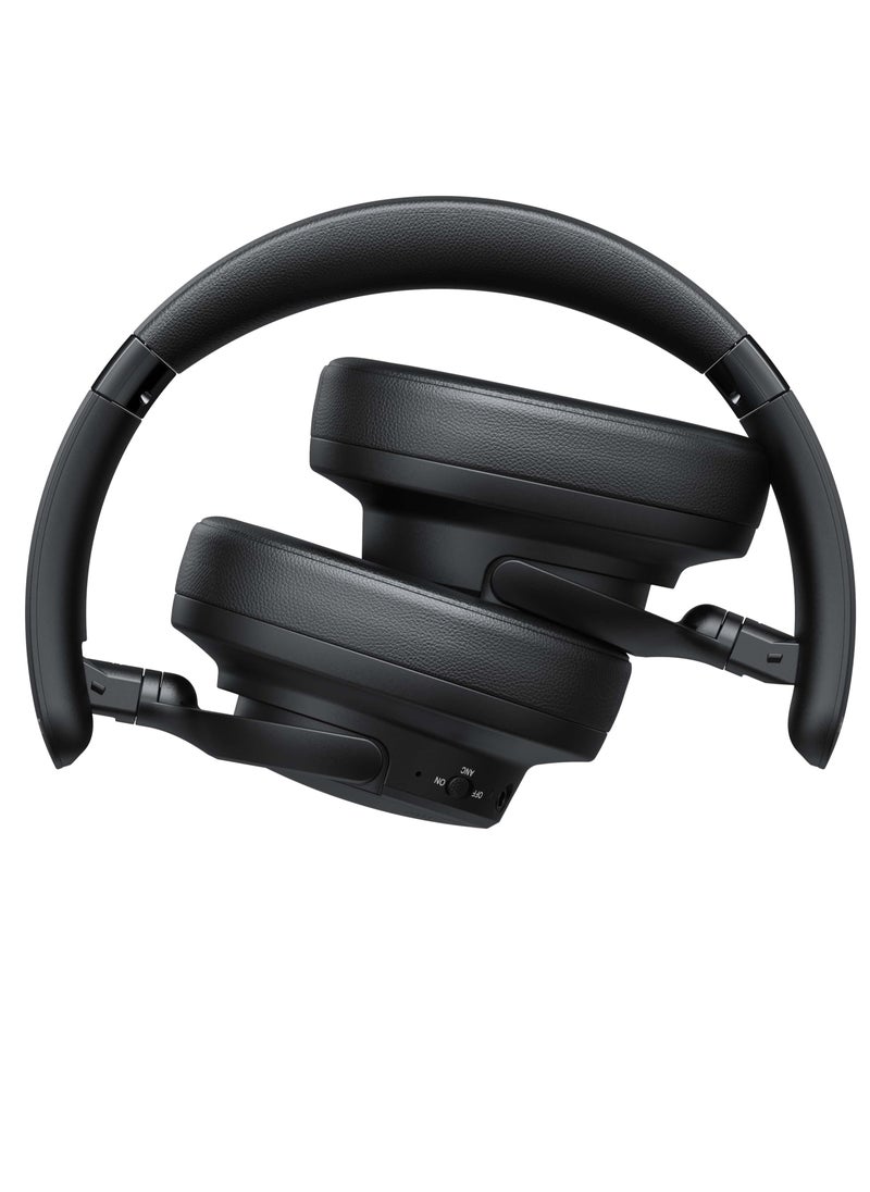 havit - H652BT Active Noise Cancelling Bluetooth Headphones with 40mm Drivers, Foldable Design, Premium Stereo Sound, and 35 Hours Playback Time Compatible with Android and iOS Devices, Including Smartphones, Tablets, and Computers- Black - Image 1