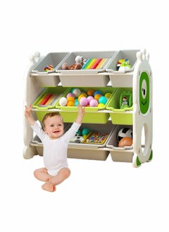 JSAITOYS Toys Organizer Kids 9 Removable Plastic Bins Plastic Toy Organizer Storage Rack Kindergarten Furniture  - Image 3