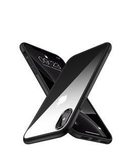 Compatible with iPhone X Case/iPhone XS Case Non-Yellowing Crystal Clear Back Protective Cover Slim Thin Phone Case for iPhone X and iPhone XS (Black)