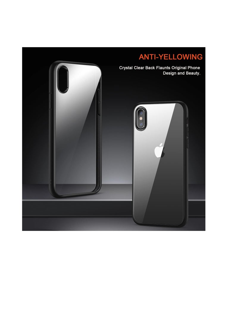 Generic - Compatible with iPhone X Case/iPhone XS Case Non-Yellowing Crystal Clear Back Protective Cover Slim Thin Phone Case for iPhone X and iPhone XS (Black) - Image 1