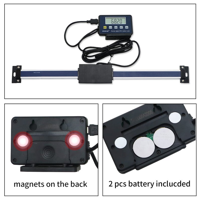 SHAHE Digital Readout Linear,0-300mm/12'' Magnetic Linear Scale,Large LCD Readout Scale for Milling Machine - Image 4