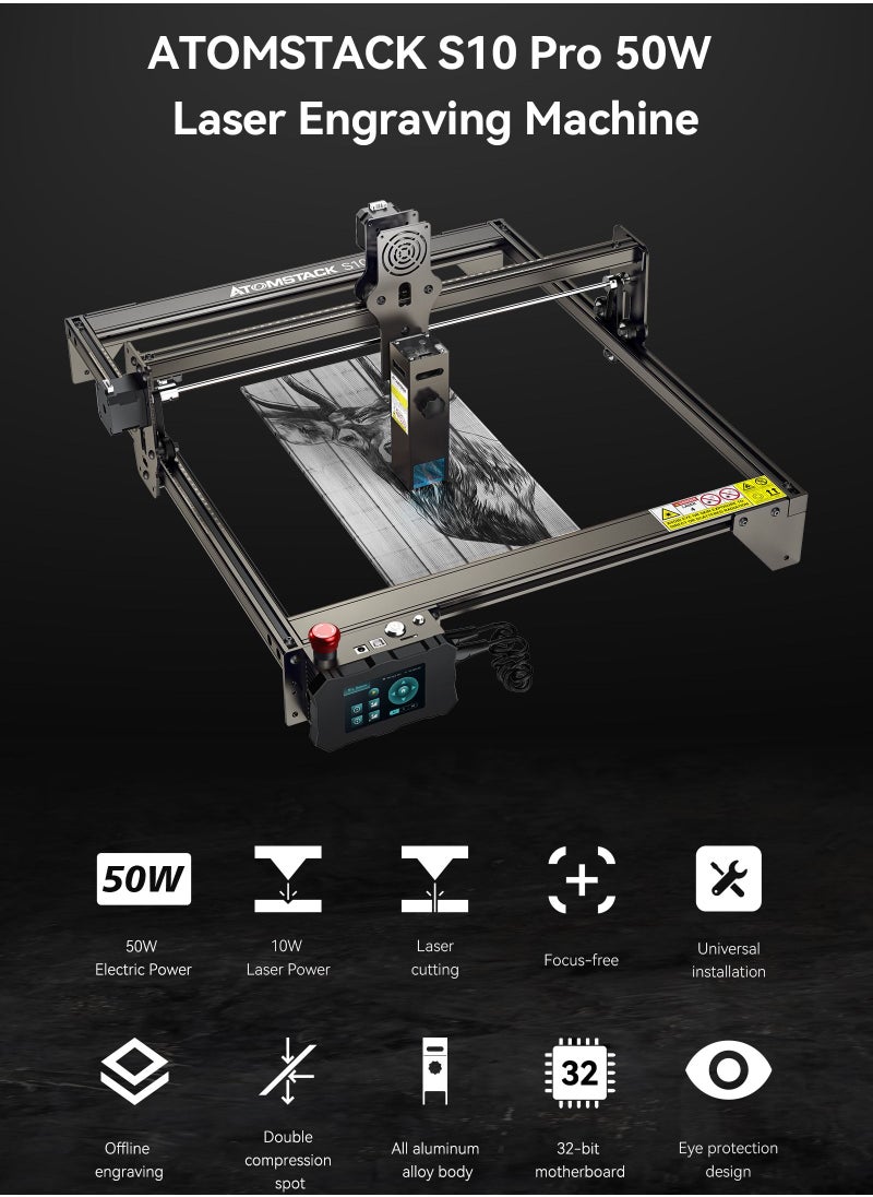ATOMSTACK - Atomstack S10 Pro Laser Engraving Machine,304 Mirror Stainless Steel Engraving, High-Energy Wood Cutting - Image 1
