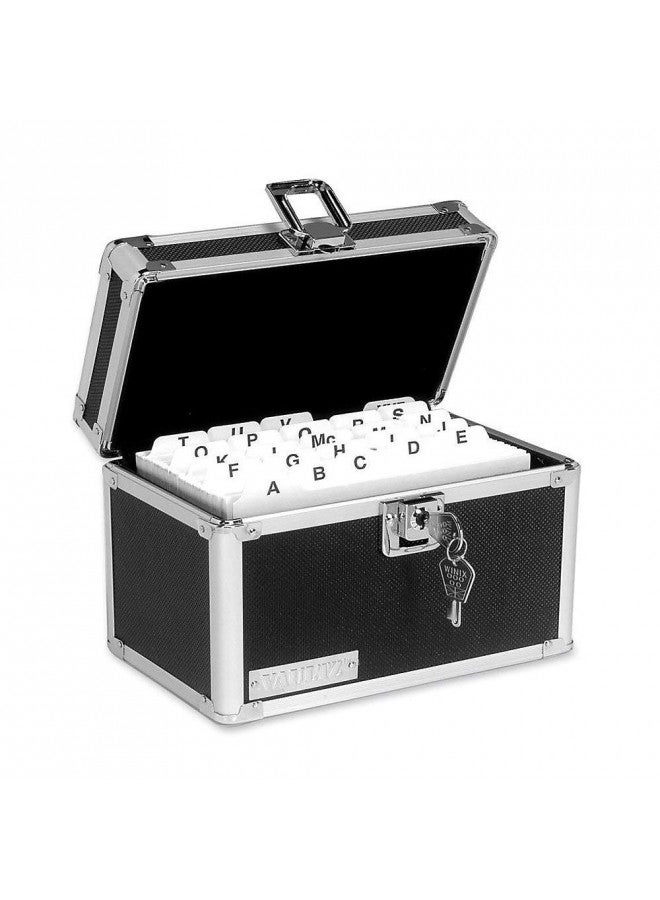 Vaultz Lockable Index Card Holder - Flash Card Organizer for Recipes, Passwords or Studying Holds 450 4x6 Notecards - Index Card Box Study Accessories, Black - Image 5