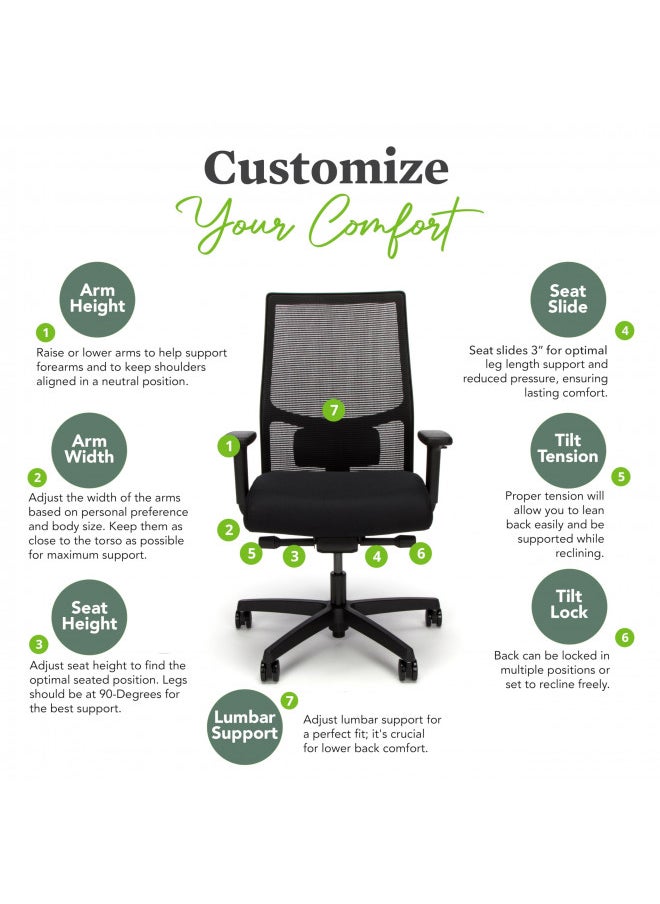 HON Ignition 2.0 Ergonomic Mesh/Fabric Mid-Back Task Chair, Black - pzsku/Z3BE3229DC40ED5EB200DZ/45/_/1728155432/2b4af177-6620-419d-8ca7-007759637490