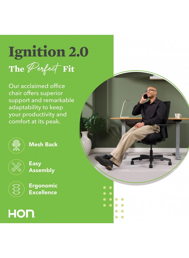 HON Ignition 2.0 Ergonomic Mesh/Fabric Mid-Back Task Chair, Black - pzsku/Z3BE3229DC40ED5EB200DZ/45/_/1728155438/46ea12f0-522c-45c6-9bbe-29b1dbf3321a