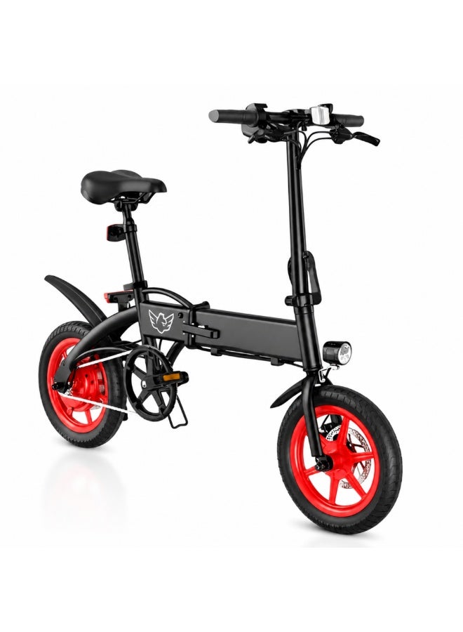 Wind Horse Windhorse C19 Foldable Electric Bike for Adults and Teens, 350W Brushless Motor, 36V 8Ah Removable Battery, Up to 35 km/h Speed, 25–35 km Range, 14 Inch Tyres, Dual Disc Brakes, Adjustable Seat, Gift for Riders - Image 1