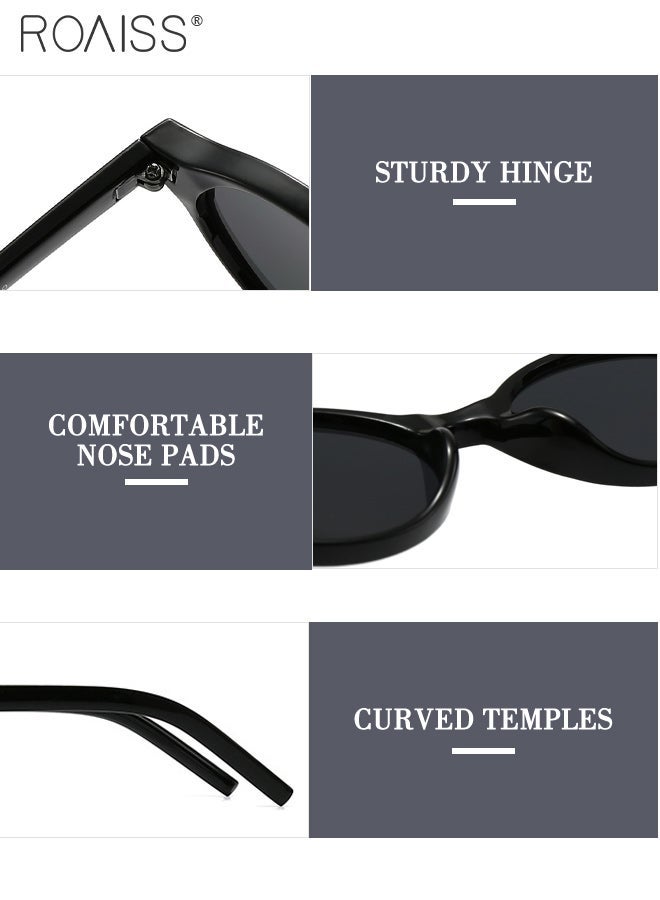 رويس نظارتان شمسيتان بيضاويتان بتصميم كلاسيكي للنساء، توفران حماية من الأشعة فوق البنفسجية UV400، نظارات شمسية أنيقة وعصرية مناسبة للحفلات الخارجية والتصوير الفوتوغرافي في الشوارع - Image 5