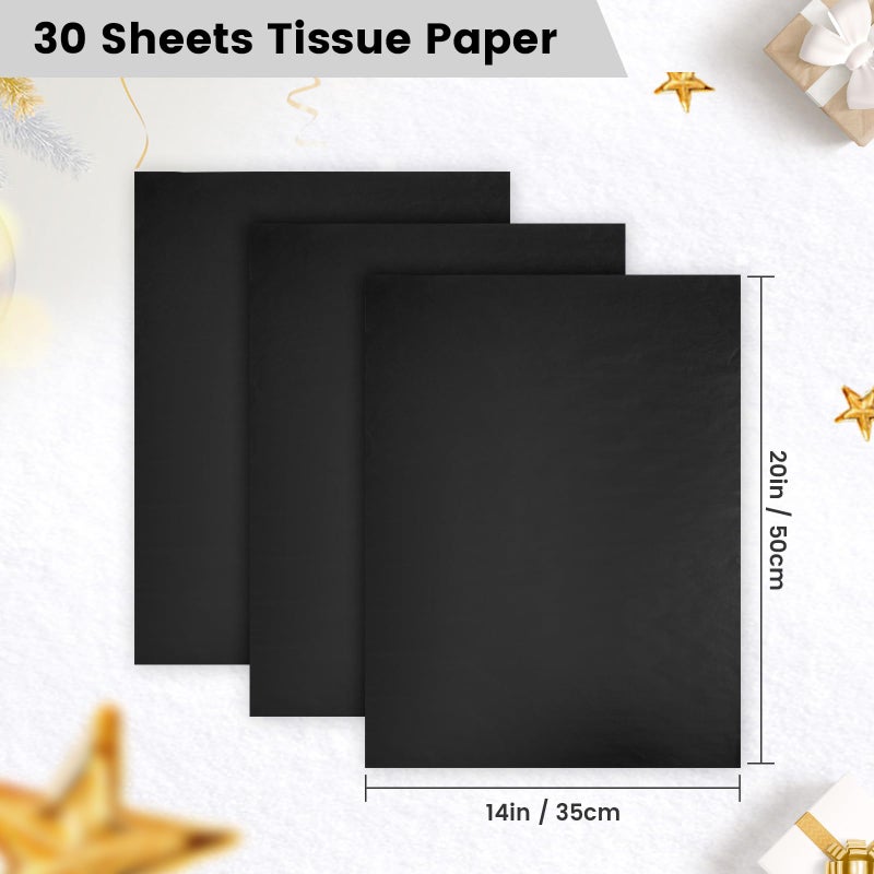 Hlonon Black Tissue Paper - 30 Sheets, 14 x 20 Inch, Gift Wrapping, DIY Crafts, Wedding, Birthday, Christmas - Image 3