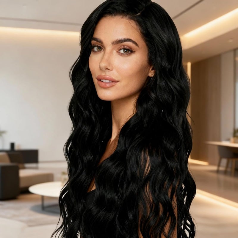 Curly Wavy Hair Toppers For Women, Silk Base Volumizing Hairpiece With Bangs, Natural Synthetic Fiber Hair - Image 2