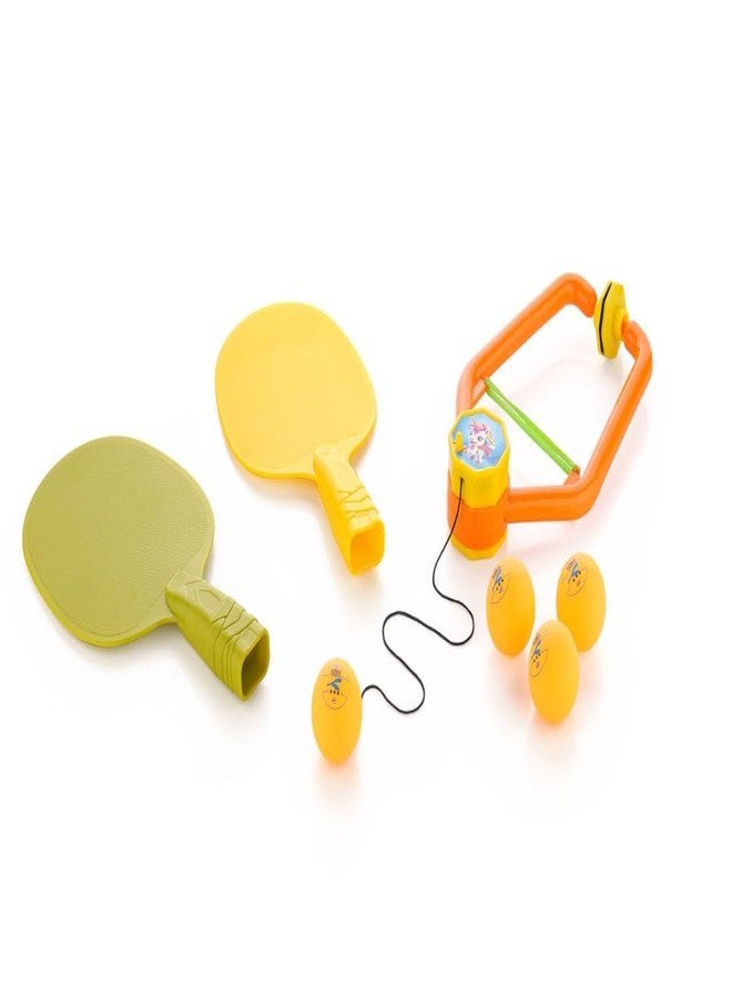 YESVIYA Hanging Table Tennis Trainer Set - Portable Indoor Ping Pong Game with 2 Rackets & 4 Balls | Door Frame Clamping System for Home, Office & Small Spaces | No Table Needed! - Image 4