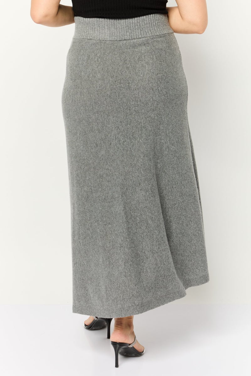 ESPRIT Women Knitted Straight Skirt, Grey - Image 2