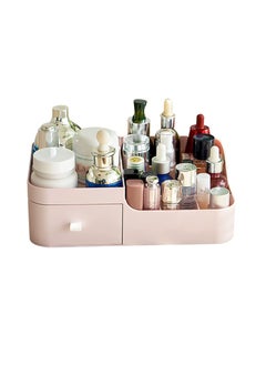 Plastic makeup organizer with drawer