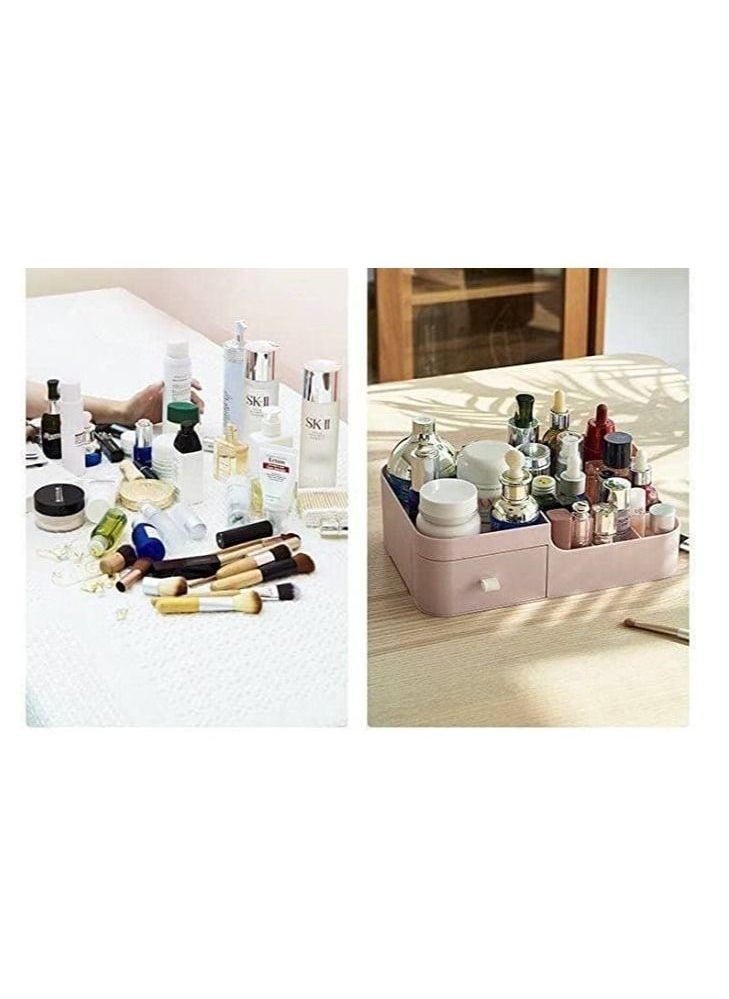 Generic - Plastic makeup organizer with drawer - Image 1