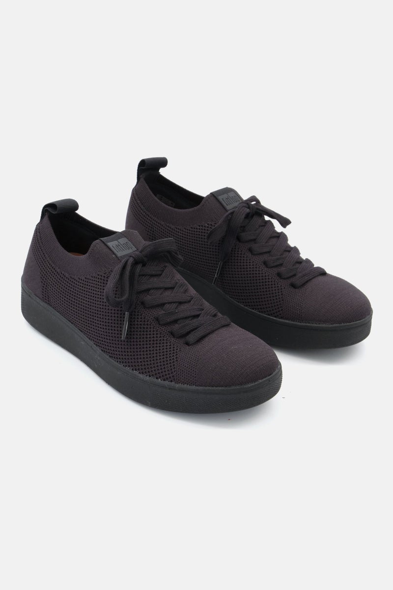 FitFlop Women Rally E01 Multi-Knit Lace Up Casual Shoes, Black - Image 1