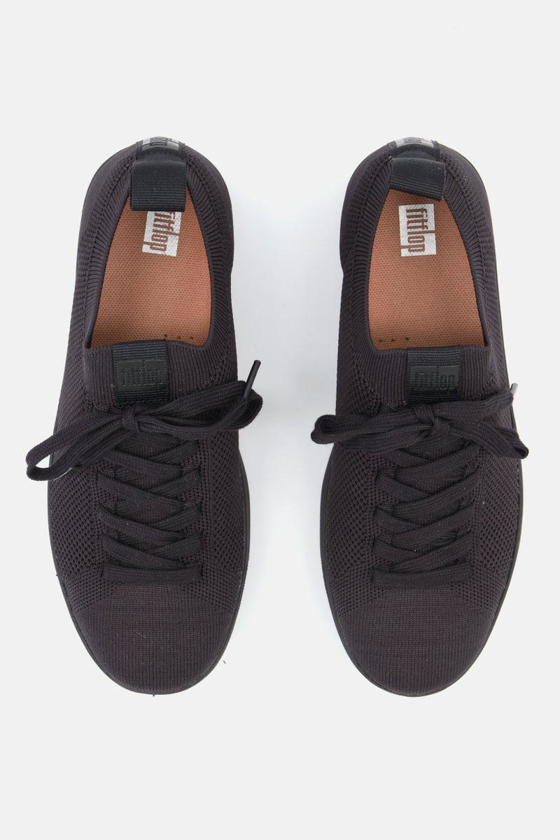 FitFlop Women Rally E01 Multi-Knit Lace Up Casual Shoes, Black - Image 3
