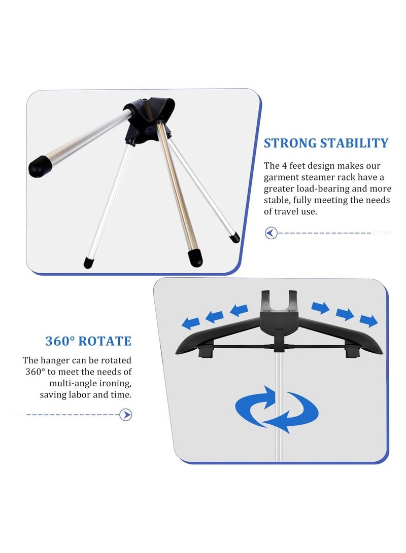 الروهيت رف بخار متعدد الوظائف، شماعة ملابس محمولة للعناية بالملابس بشكل آمن وفعال (أسود) - Image 4