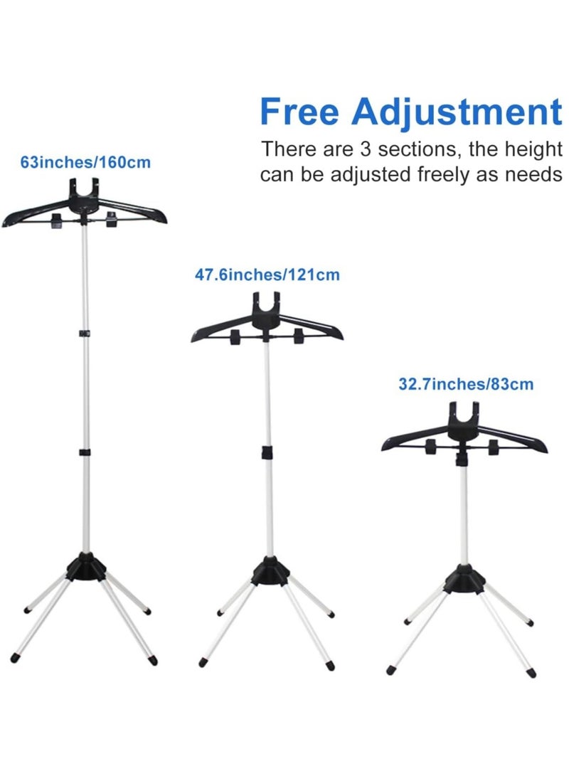 الروهيت رف بخار متعدد الوظائف، شماعة ملابس محمولة للعناية بالملابس بشكل آمن وفعال (أسود) - Image 5