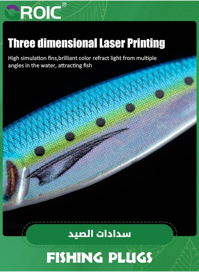 GROIC - 6 PCS Fishing Jigs, Lead Vertical Jig Saltwater, Jig Fishing Lures with Assist Hook and Treble Hook, Fishing Jigging Spoon Lures for Tuna,Salmon,Sailfish,StripedBass,Grouper Snapper,Kingfish - Image 1